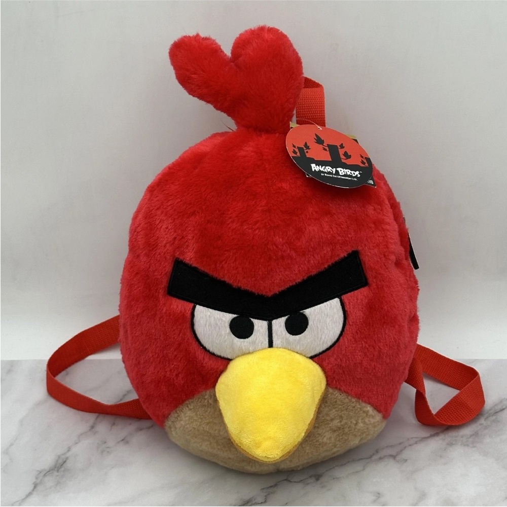 NWT Angry Birds Red Plush Backpack Lightweight Small